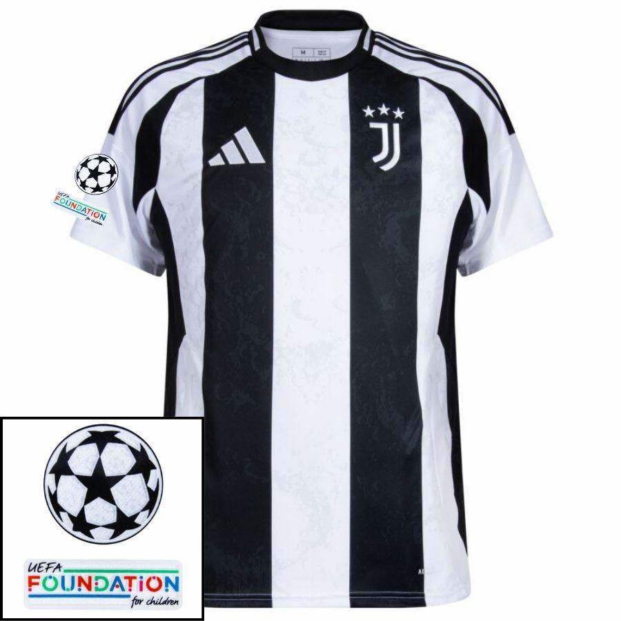 Juventus Yldiz 10 Home 2024/25 Patches UCL UEFA Foundation (Official Printing)